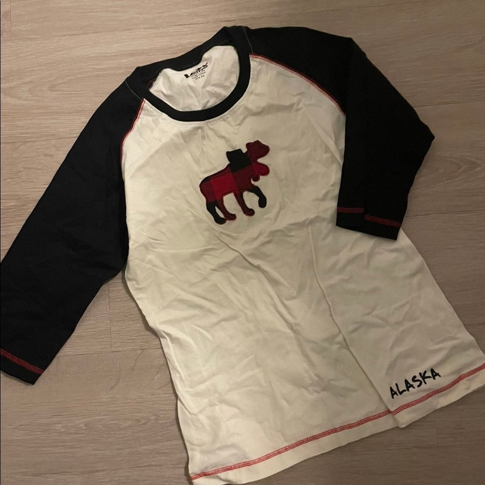 Moose plaid baseball shirt